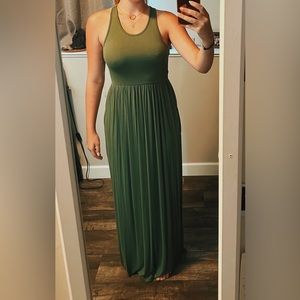 Amazon Long Army Green Dress